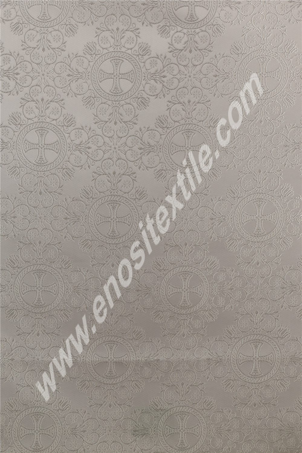 KL-017 White-Silver Brocade Fabrics